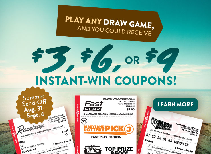 Players could receive an instant win coupon of $3, $6, or $9 when they any draw game from 8/31 to 9/6.