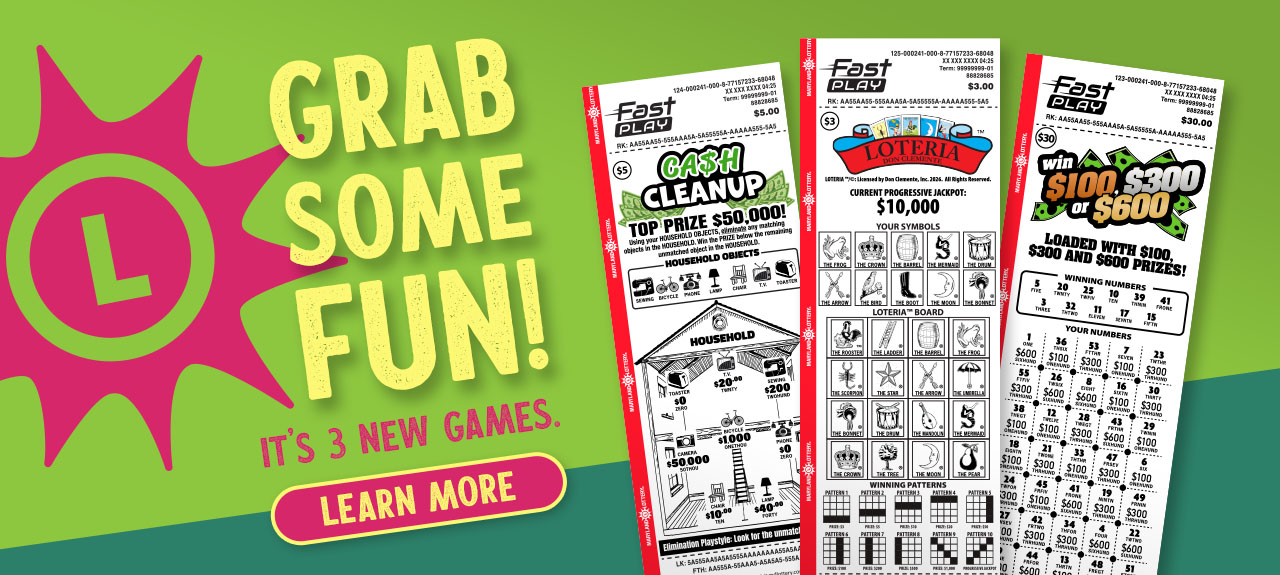 Grab some fun! It's 3 new fast play games. learn more