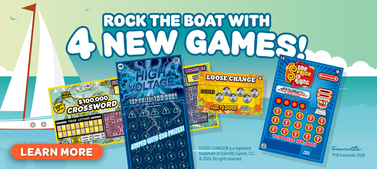 rock the boat with 4 new scratch off games! learn more